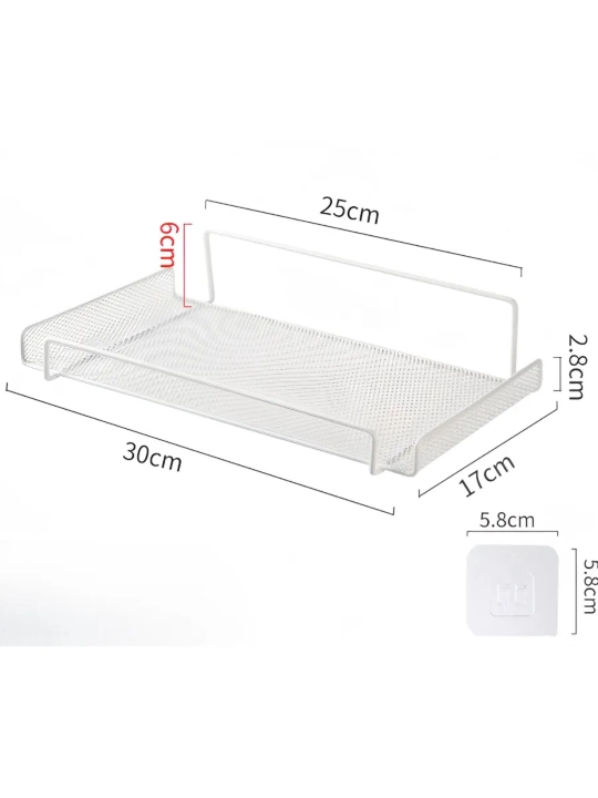 Devorga osiladigan metall polka — router, kosmetika, oshxona buyumlari uchun organayzer