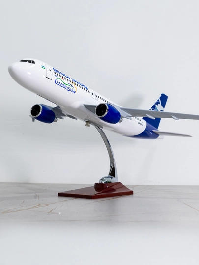 Airbus A320 samolyoti modeli, Qanot Sharq Airlines aviakompaniyasi, 47 sm, Metall+plastiK - 