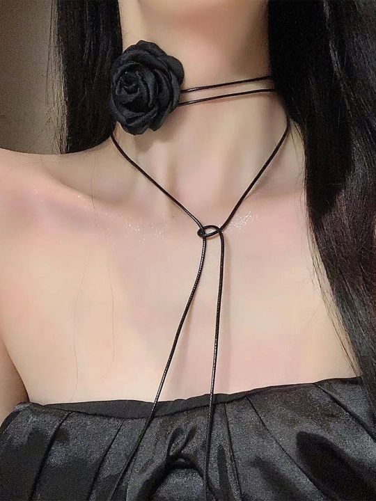 Kechki choker gulli bo'yinbog' bezaklari atirgul