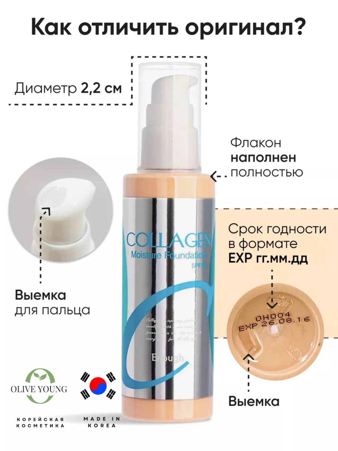 ENOUGH Collagen Foundation SPF15, тональный крем с коллагеном и лёгким увлажнением, 100 мл
