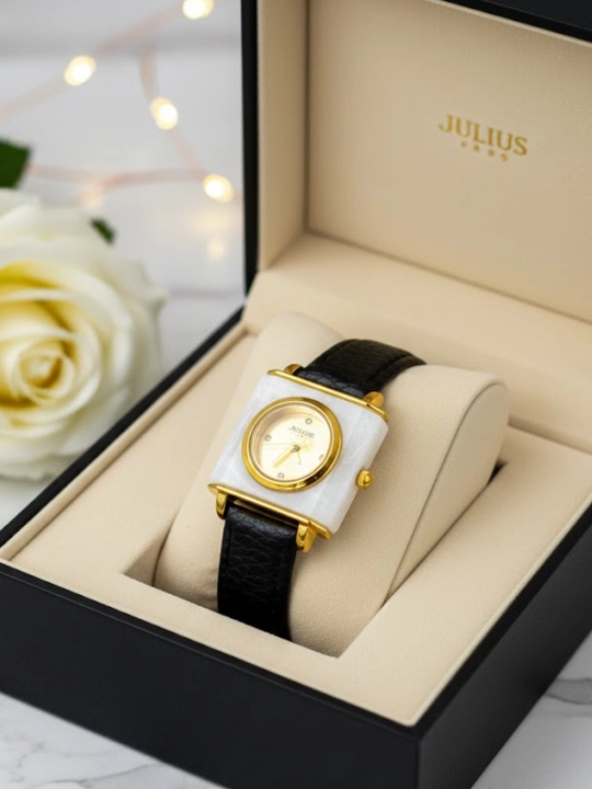 Julius oq model ayollar soati, eko charm, yapon mexanizmi, kundalik uchun ideal - 