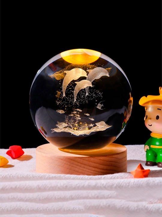 Хрустальный шар ночник 3D, анти стресс, настольный светильник, 6-8 см, лампа LED