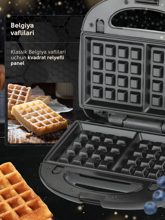 Ko'p funksiyali vafli, toster, sendvich pishirgich, 3 tasi 1 da, 5 tasi 1 da, 7 tasi 1 da