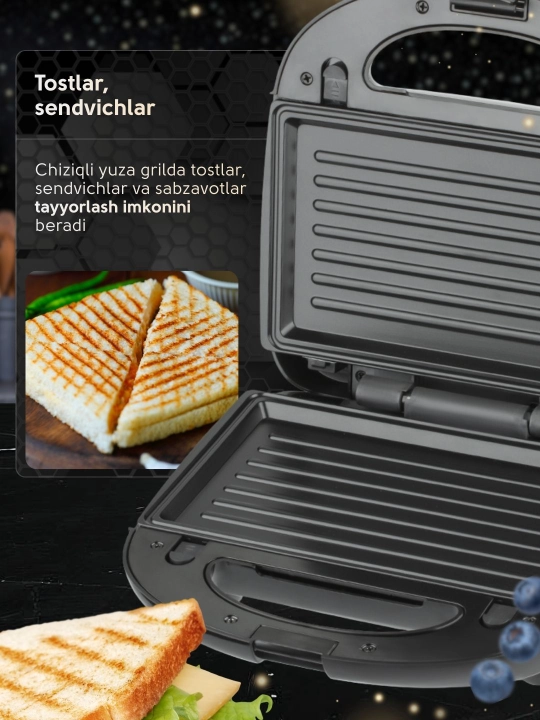 Ko'p funksiyali vafli, toster, sendvich pishirgich, 3 tasi 1 da, 5 tasi 1 da, 7 tasi 1 da