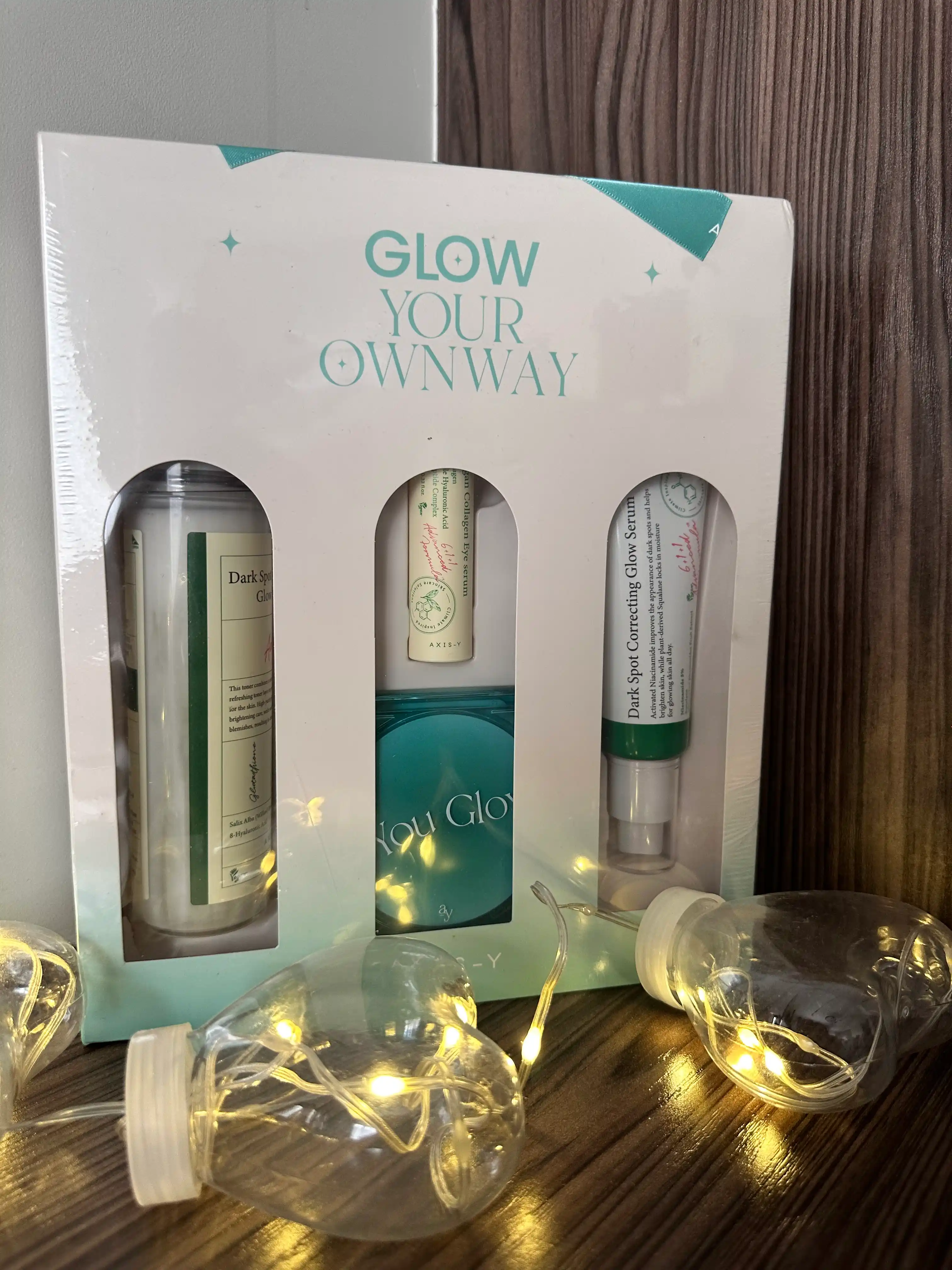 Набор для лица AXIS-Y Glow Trio - полноразмерный набор и мини-набор, Dark Spot Correcting