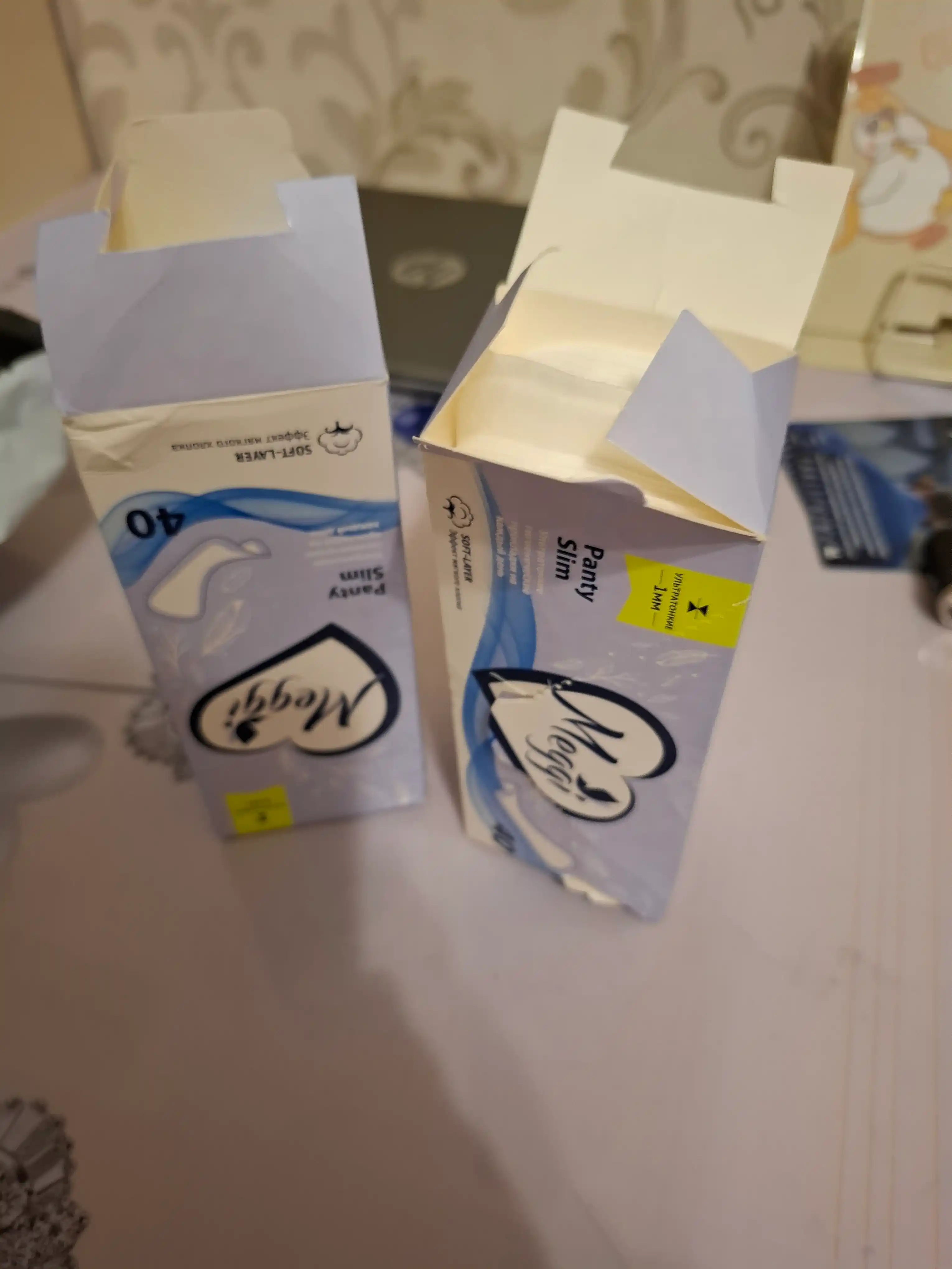 Har kunlik ultra yupqa MEGGI Panty Slim uchun kunlik prokladkalar, 2 tomchi, 40 dona