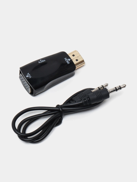 Adapter HDMI VGA ovoz kabeli blian 3.5 mm HD 1080P kompyuter noutbuklari uchun - 