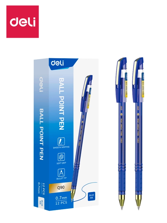 Ручка шариковая 1/6/12 шт EQ90 0,7мм (сн) Deli, 90-bl-Q - 
