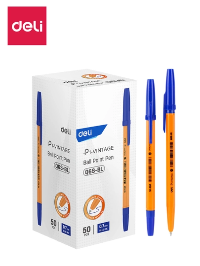 Ручка шариковая 20/50 шт., EQ6S 0,7мм, сн Deli, 6-bl-QS