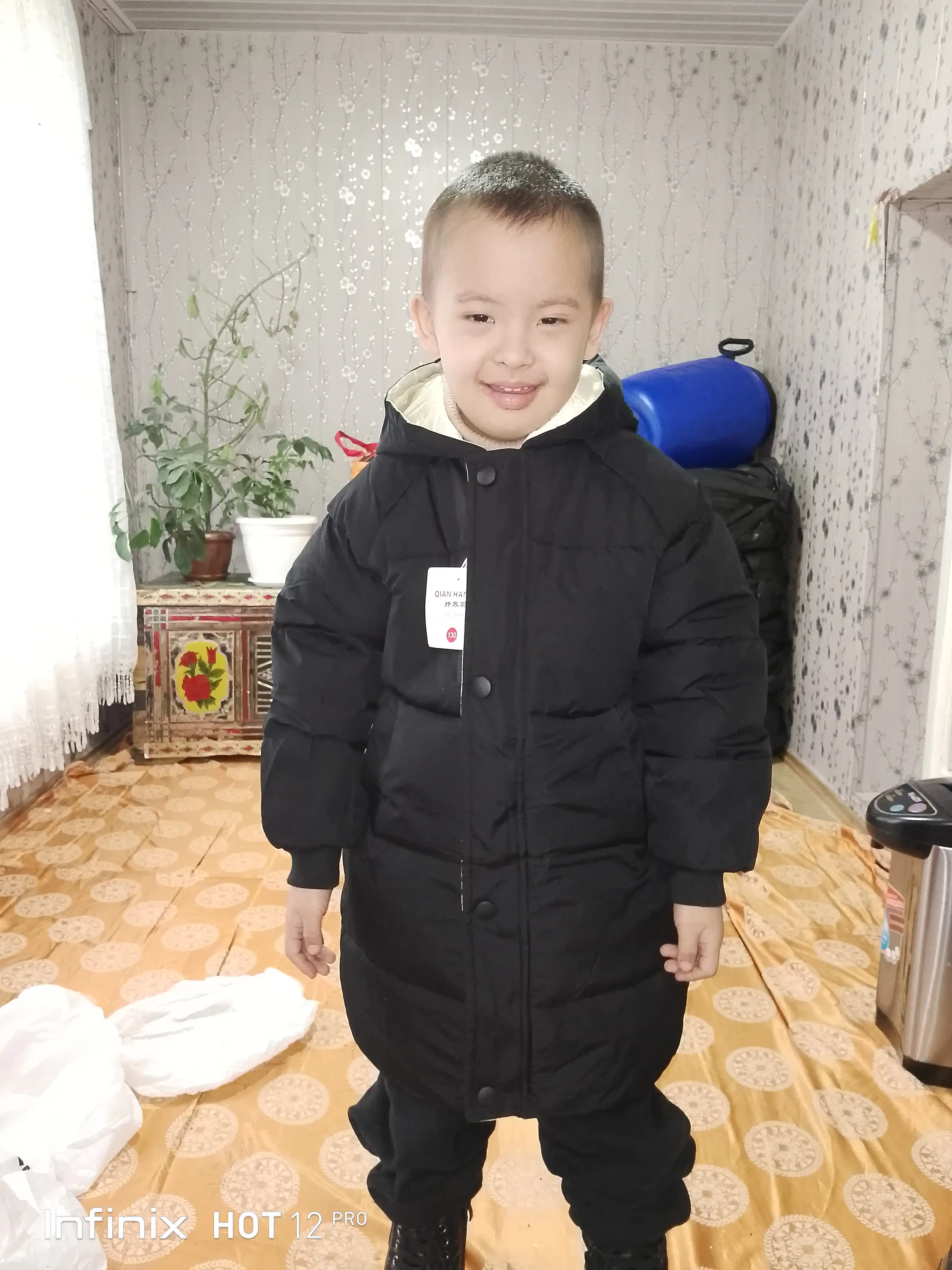 Детская куртка с хлопковой подкладкой, пуховик для детей, 6-9 лет, тёплая, зимняя, -10°C