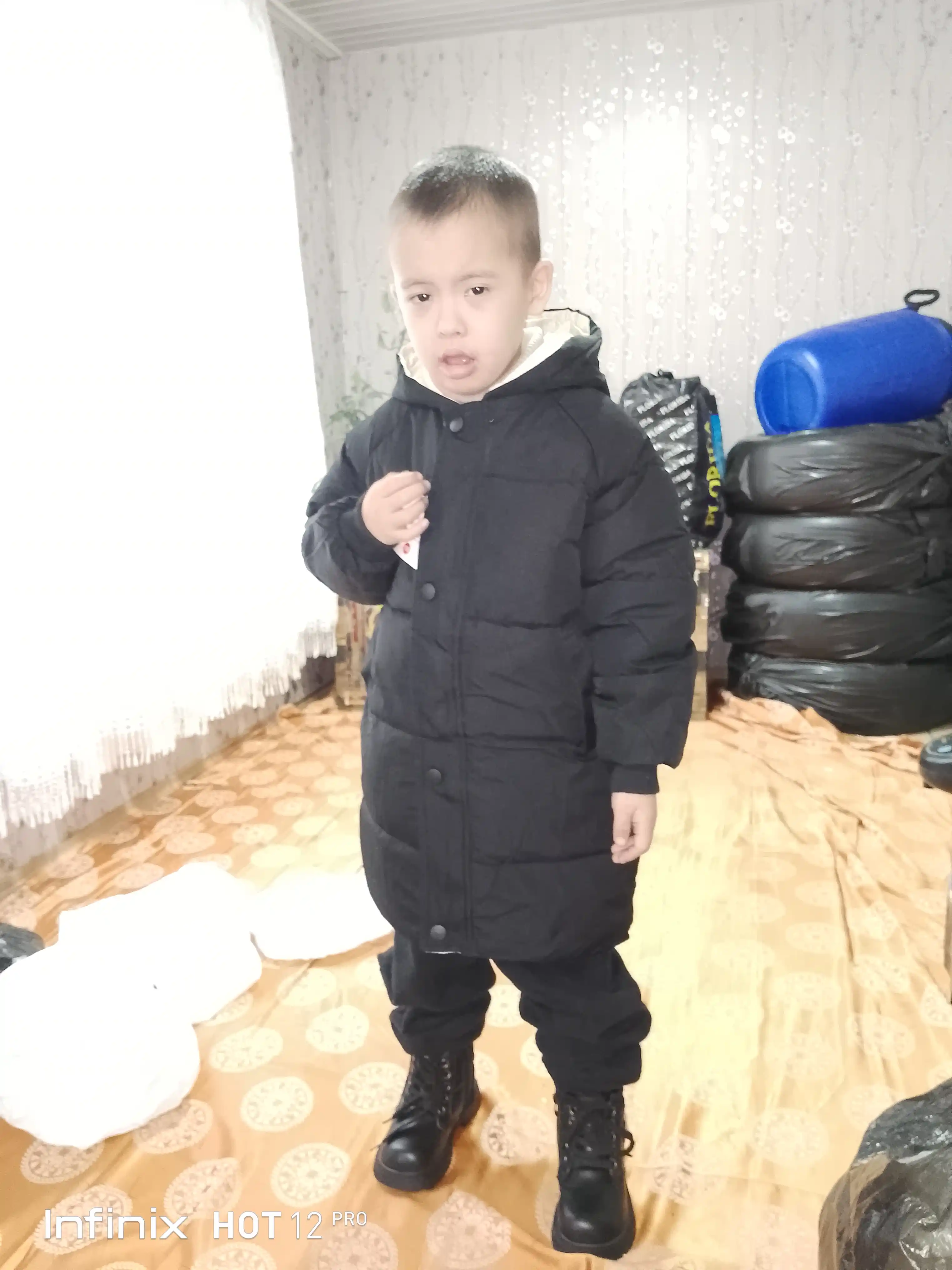 Детская куртка с хлопковой подкладкой, пуховик для детей, 6-9 лет, тёплая, зимняя, -10°C