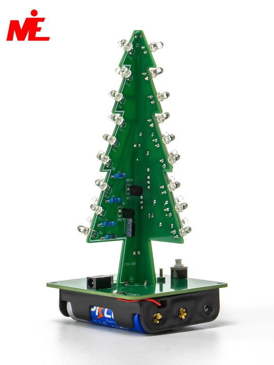 LED Yangi Yil archasi – DIY elektron to‘plam (yig‘iladigan), batareyada ishlaydi - 