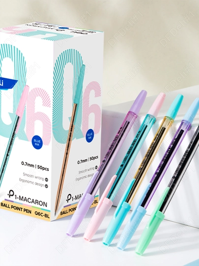Sharchali ruchka 1/10/20/50 dona 0,7 mm Q6-BL assorti/ko'k Deli, 6-BL-QC