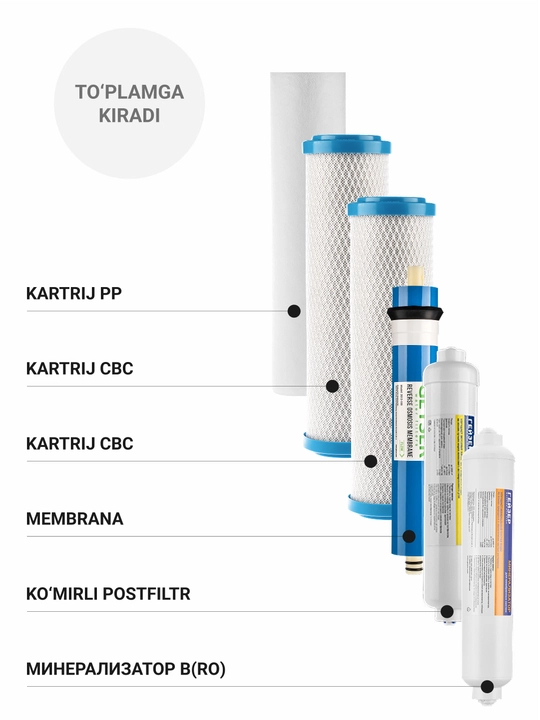 Komplekt kartridjlar Geyzer RO2, Geyzer Prestij va Geyzer Allegro-P/PM uchun