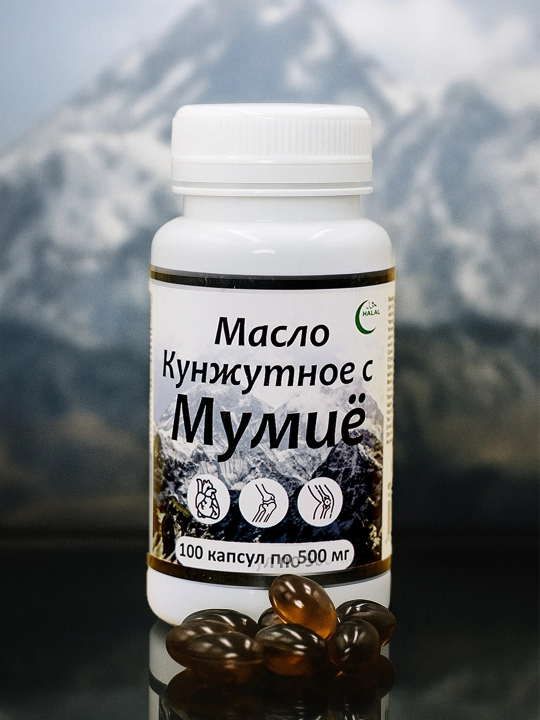 Mumiyo bilan kunjut yog'i, 100 kapsula, har biri 500 mg