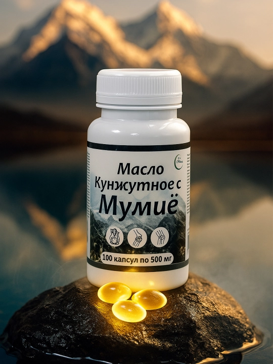 Mumiyo bilan kunjut yog'i, 100 kapsula, har biri 500 mg