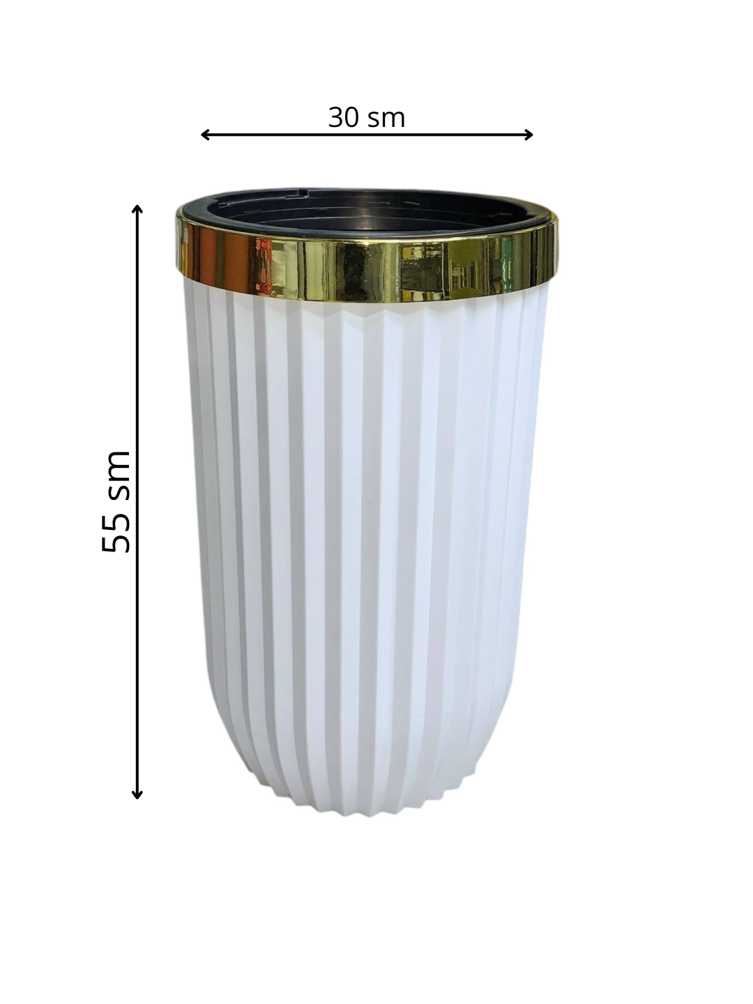 Plastik gul tuvak, 20 litr, uy va dekor uchun, uzun