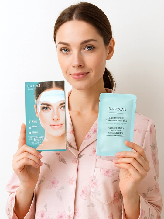 Патчи косметические для лба и межбровки охлаждающие ночные
