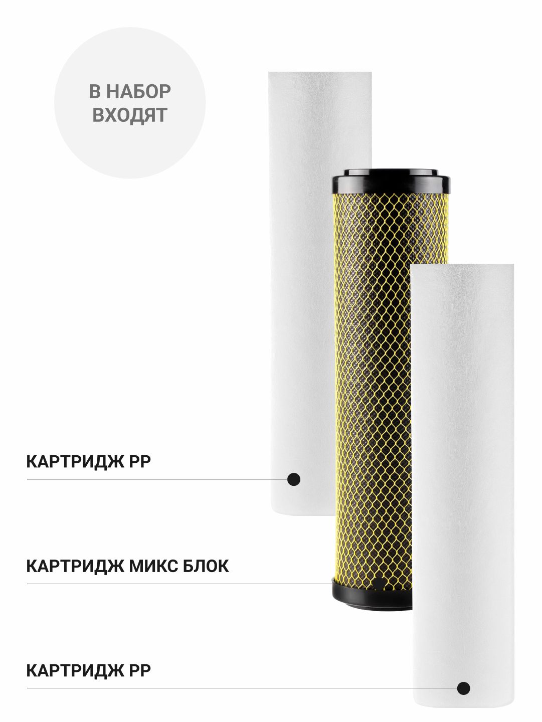 Geyzer Allegro filtrlari uchun oldindan tozalash kartridjlari komplekti