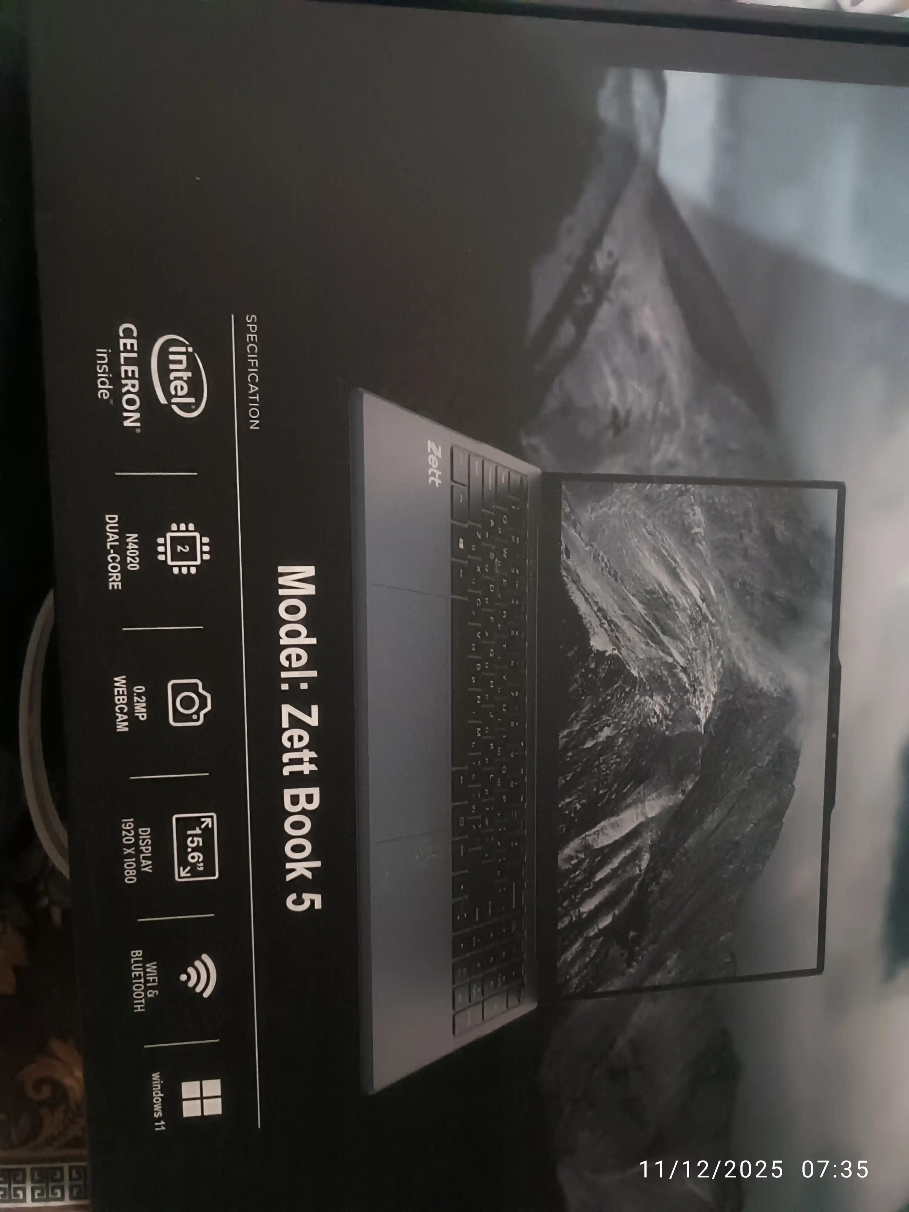Ноутбук Zett Book 5 N4020/8GB/256GB 15.6"/ Win10Pro / беспроводная мышка в подарок