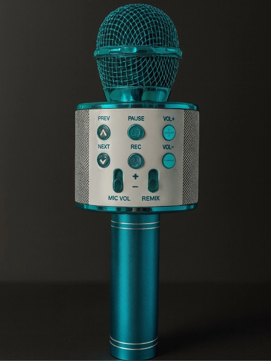 Караоке микрофон для детей, беспроводной с Bluetooth, WS-858, колонка с микрофоном - 