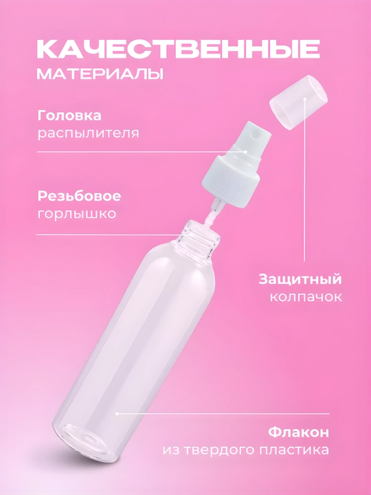 Флакон-распылитель 150 мл, прозрачная бутылка для косметики и жидкостей