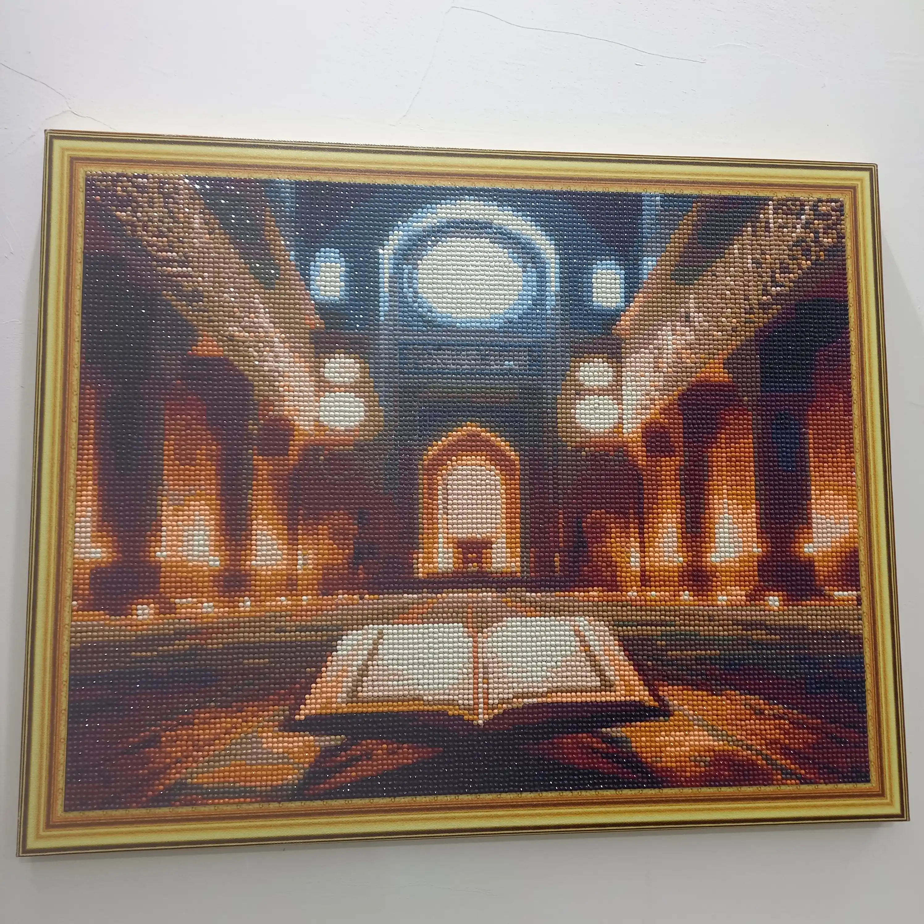Olmosli toshli mozaika "ISLOM" mavzusida, ramkaga tortilgan, 40*50 sm