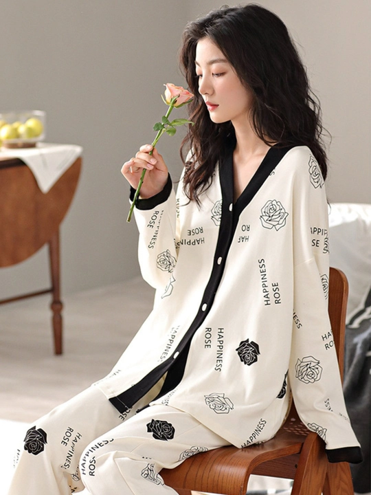 Pijama ayollar uchun yumshoq uy kiyimi, 2x1 qismli qulay to‘plam, kundalik va uyqu uchun