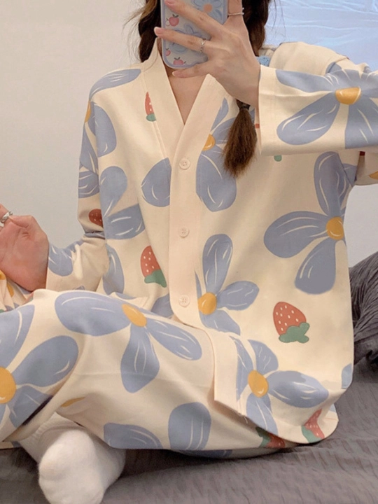 Pijama ayollar uchun yumshoq uy kiyimi, 2x1 qismli qulay to‘plam, kundalik va uyqu uchun