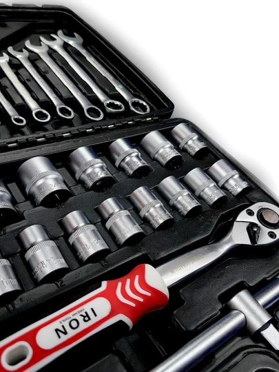 IRON 37 PCS универсальный набор инструментов | ключи, головки, трещотка, удлинители