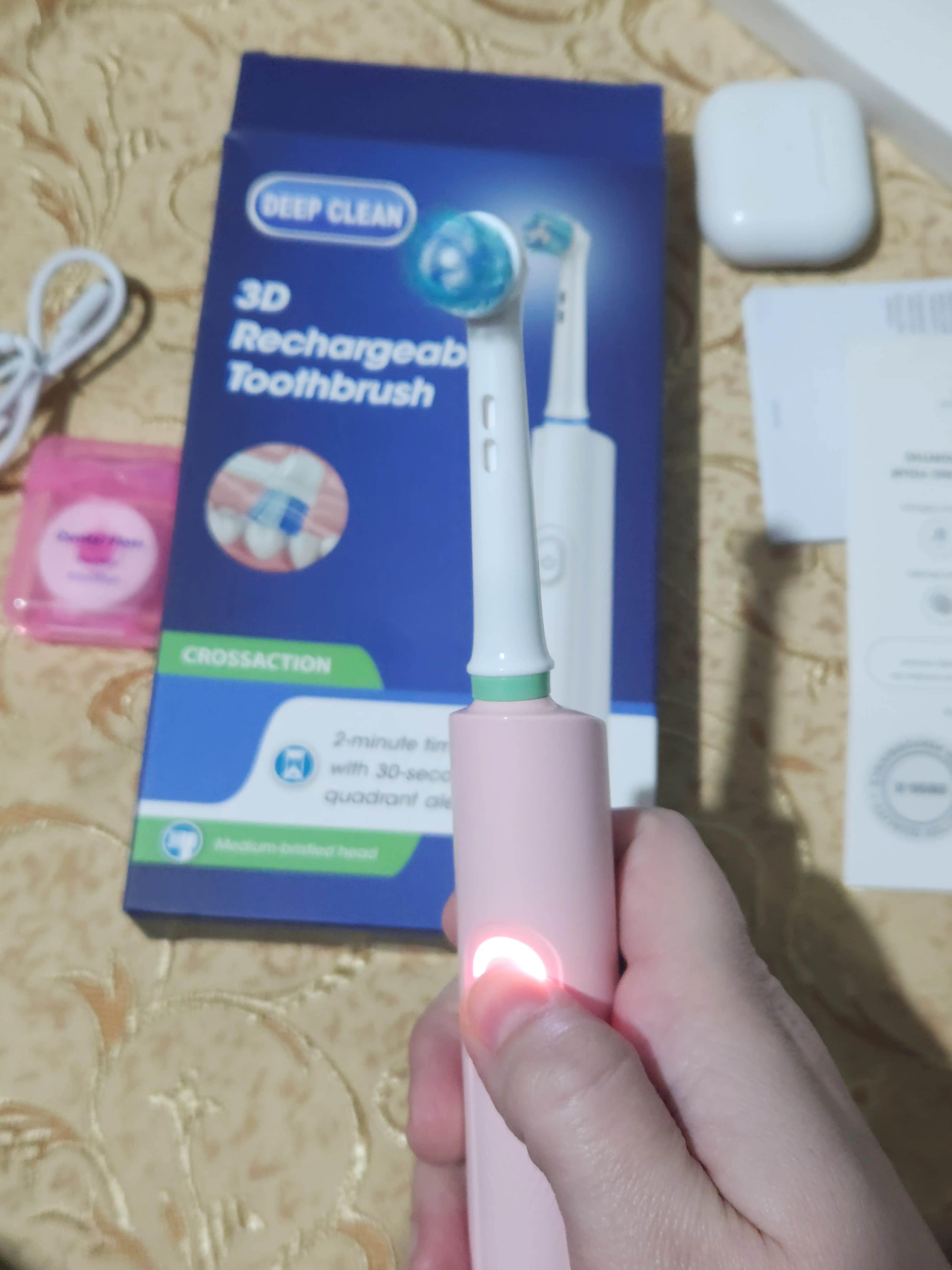 Elektr ultratovushli tish cho‘tkasi, 3D yumshoq aylanadigan nasadkali