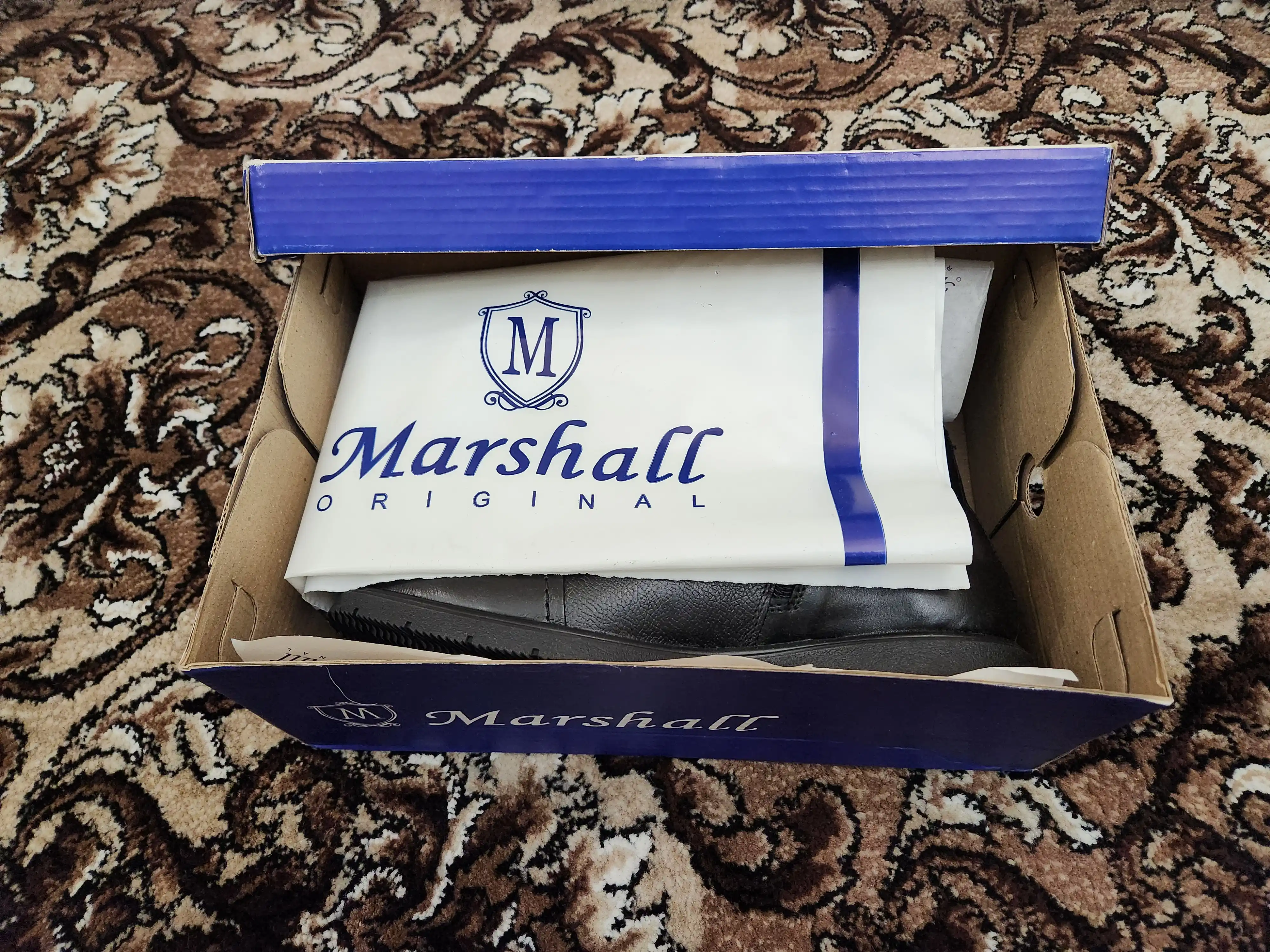 Мужские ботинки MARSHALL полностью из натуральной кожи, чёрный цвет E-DR 482