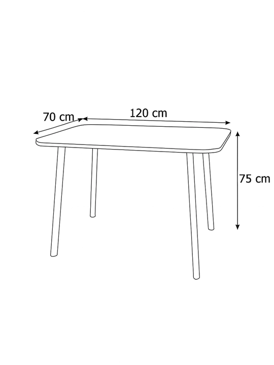 Oilaviy Layt 120 Stol va Stullari Ovqatlanish jamlanmasi | stol 120×70, stullar 42×42