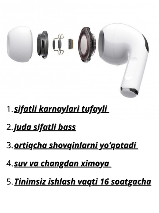 2025 SIMSIZ SENSORLI QULOQCHINLAR PODS PRO2, IOS, ANDROID, WINDOWS UCHUN
