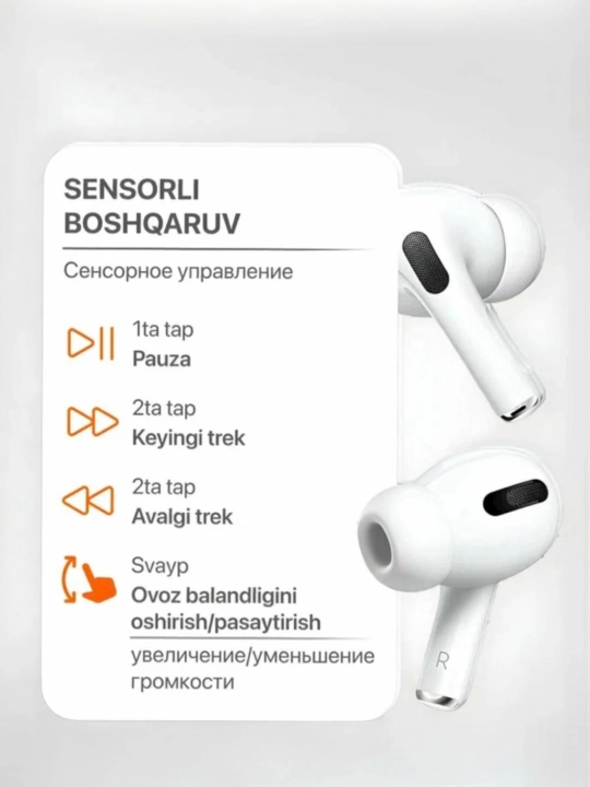 2025 SIMSIZ SENSORLI QULOQCHINLAR PODS PRO2, IOS, ANDROID, WINDOWS UCHUN