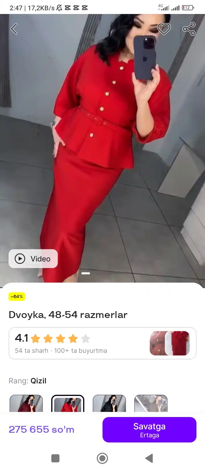 Ayollar kofta yubkasi katta o‘lchamli yozgi klassik kiyim balshimer 48-54 razmer