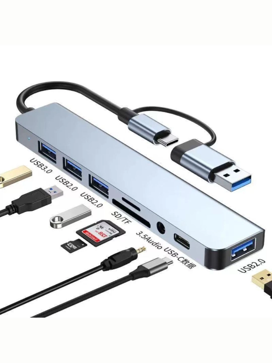 USB Type-C 8 в 1 для MacBook, USB-концентратор 3.0 адаптер для Macbook, HDMI