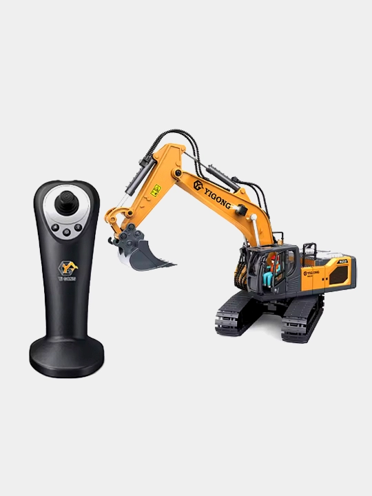 CONUSEA Радиоуправляемый металлический экскаватор CONUSEA 1:20 желтый, RC Excavator - 