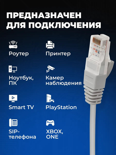 Lan кабель CAT6 RJ45 LAN UTP CAT 6 сеть 10Gb/s, сетевой кабель патч 1.5 3, 5, 10, 25, 30 м - 