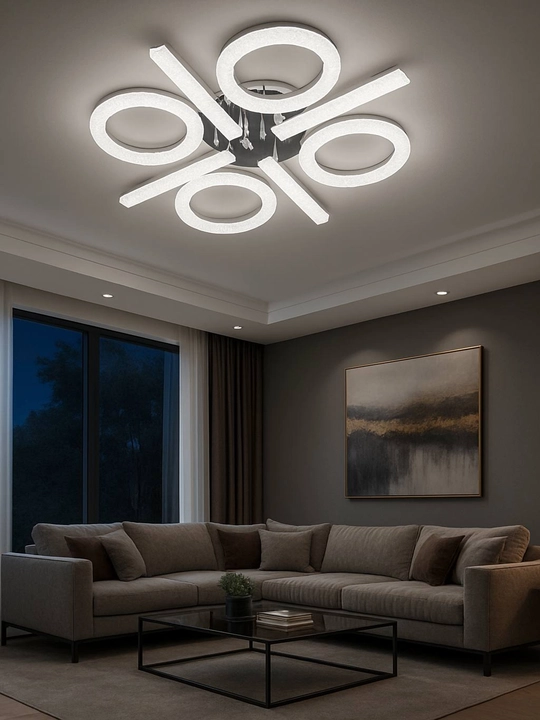 Zamonaviy energiya tejamkor, 3 xil yoritish rejimli, pultli LED-lyustra - 