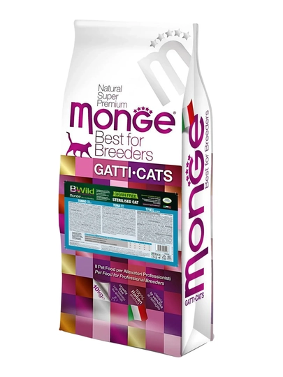 Сухой корм для кошек Monge BWild Adult Sterilised тунец, 10 кг