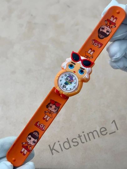Детские силиконовые часы, с мультяшными персонажами — KIDSTIM-9W00018-ОРАНЖ