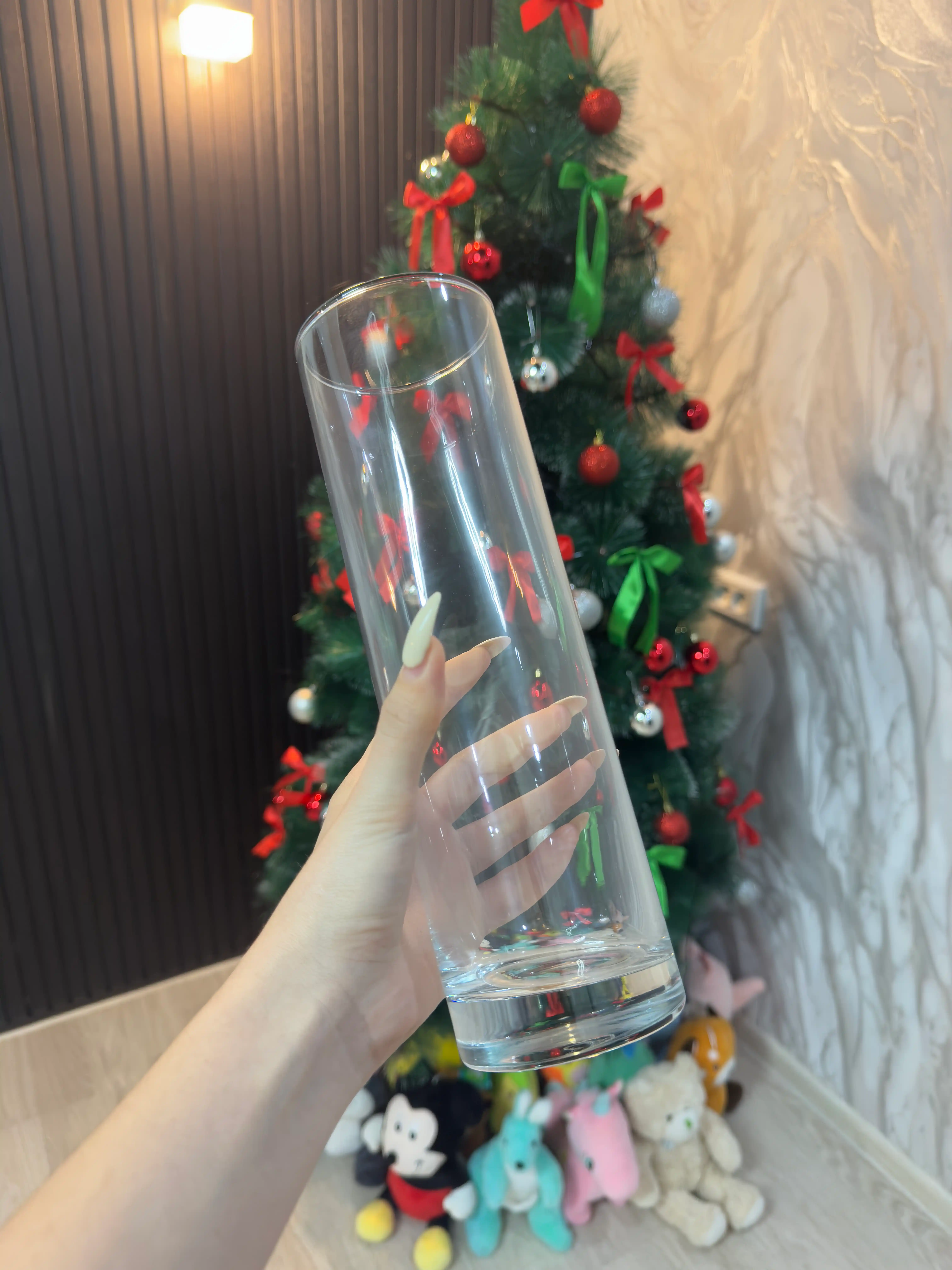 Pasabahce Flora shisha guldoni, 26.5 sm, 1 l, shaffof, quruq gullar va guldastalar uchun mo‘ljallangan