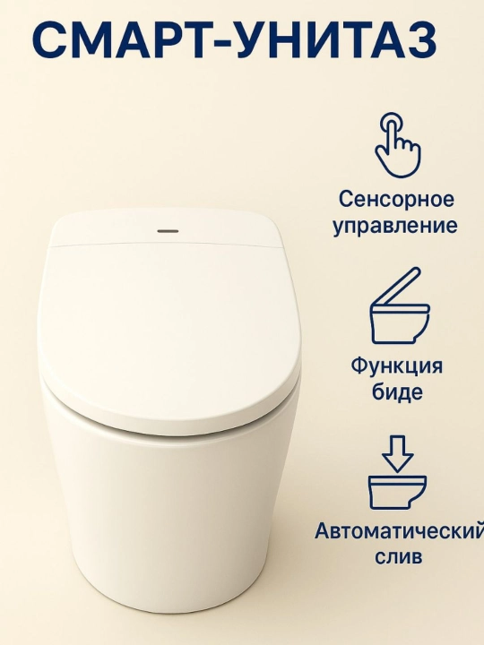 Smart унитаз VENTOS 802 с LED-подсветкой и сенсорным управлением