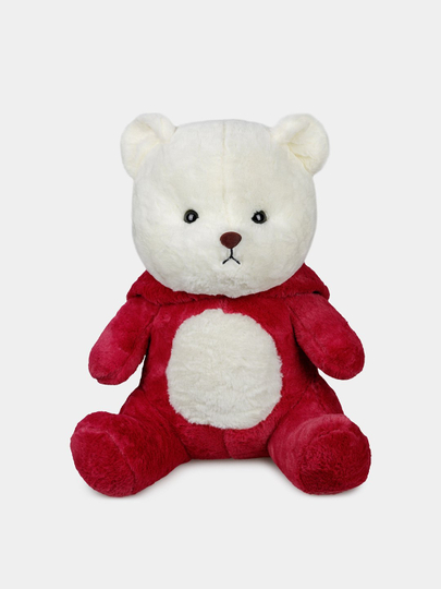 Плюшевый мишка с капюшоном для детей, Лотсо, Пикачу, Стич, 50 - 55 см — VENERAA-KAPSHH55-БАГРОВ