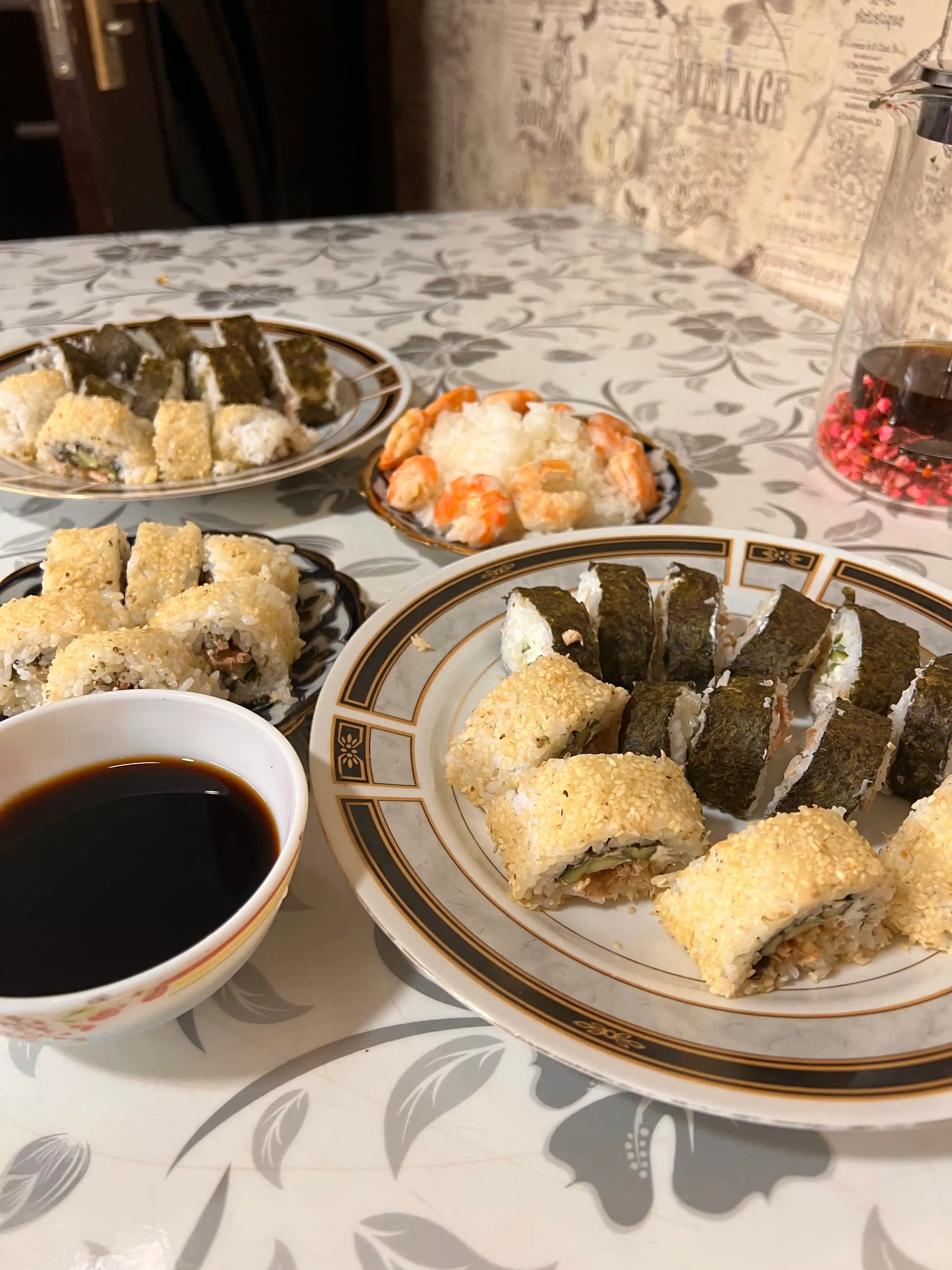 Rulon va sushi uchun bambuk gilamcha, sushi uchun bo‘yra, 24 * 24 sm