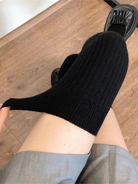 Женские гетры, длинные, зимние, теплые, мягкие, вязанные