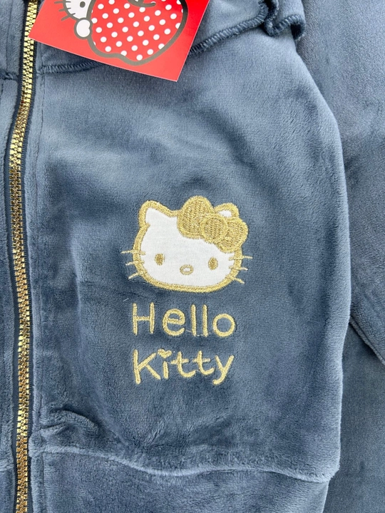 Hello Kitty dizaynli yumshoq velur kostyum, Disney brendi, 3-36 oy