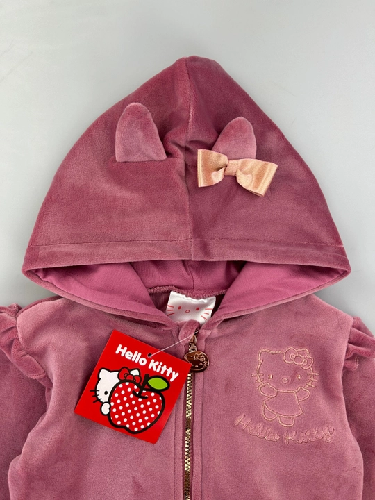 Hello Kitty dizaynli yumshoq velur kostyum, Disney brendi, 3-36 oy