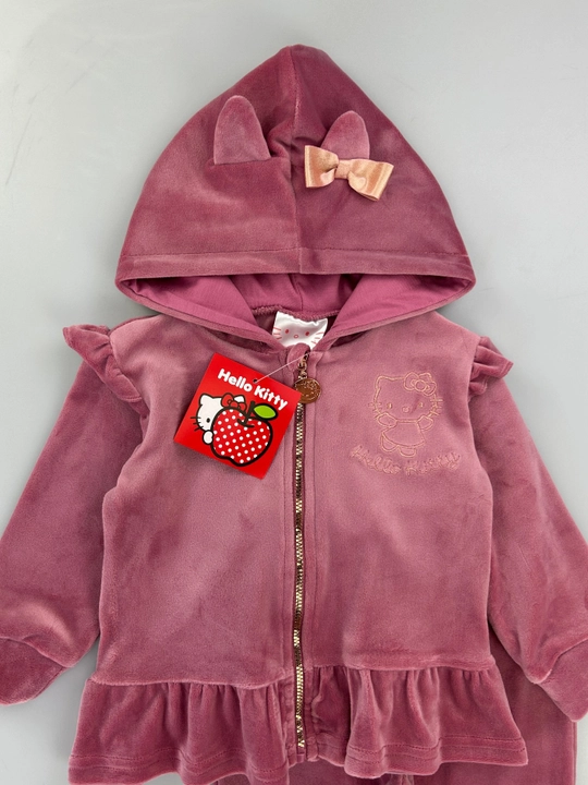 Hello Kitty dizaynli yumshoq velur kostyum, Disney brendi, 3-36 oy